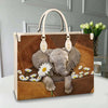 Elephant With Daisy Purse  Tote Bag Handbag For Women