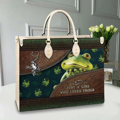 Girl Loves Frog Purse Tote Bag Handbag For Women