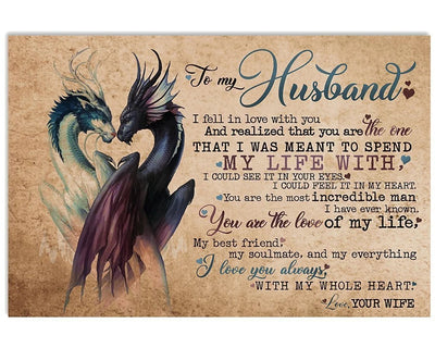Valentine Day Gifts For Husband Dragon Canvas I Fell In Love With You