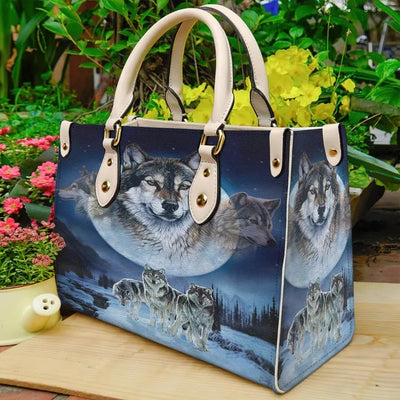 Wolf Wolves Fullmoon Purse Tote Bag Handbag For Women