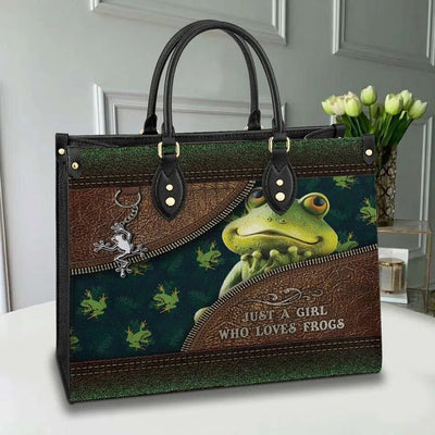 Girl Loves Frog Purse Tote Bag Handbag For Women