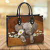 Elephant With Daisy Purse  Tote Bag Handbag For Women