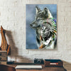 Native American Girl And Wolf Canvas Wall Art Home Decor