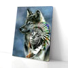 Native American Girl And Wolf Canvas Wall Art Home Decor