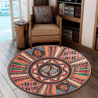 Native American Pattern Round Circle Rug